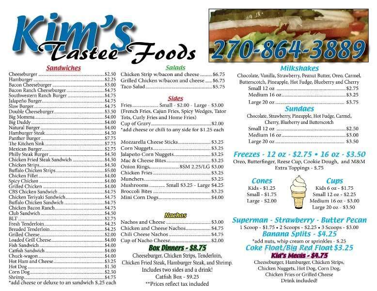 Tasty Foods - Burkesville, KY menu_pic