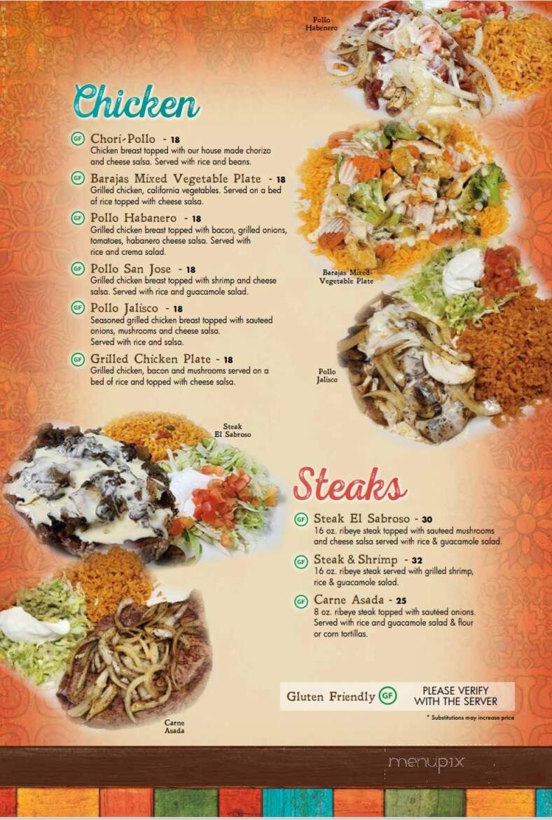 Barajas - Pequot Lakes, MN menu_pic
