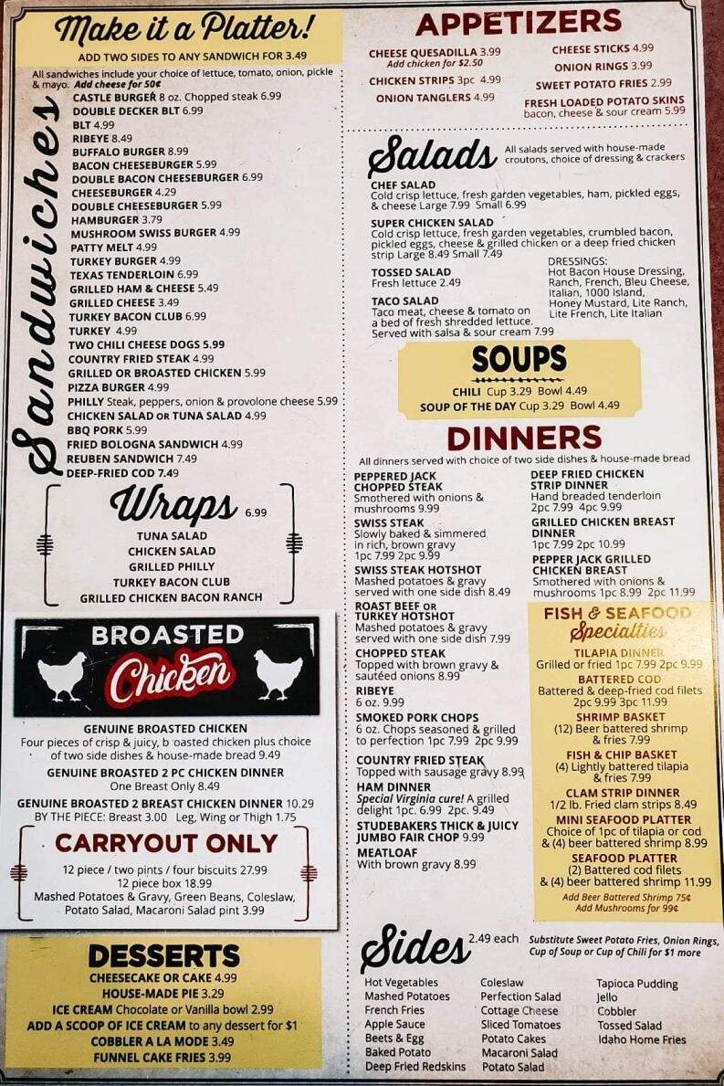 Studebaker's Country Restaurant - Springfield, OH menu_pic