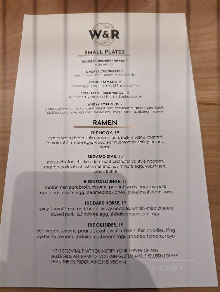 Whisky & Ramen - Anchorage, AK menu_pic