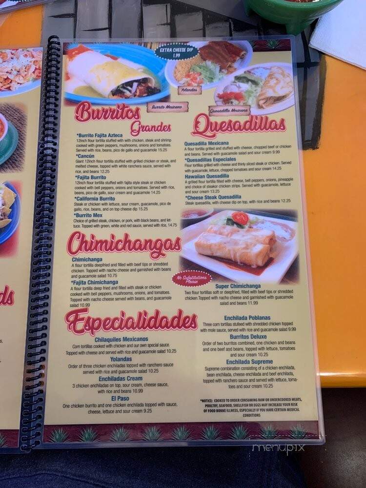 Rey Azteca - York, SC menu_pic