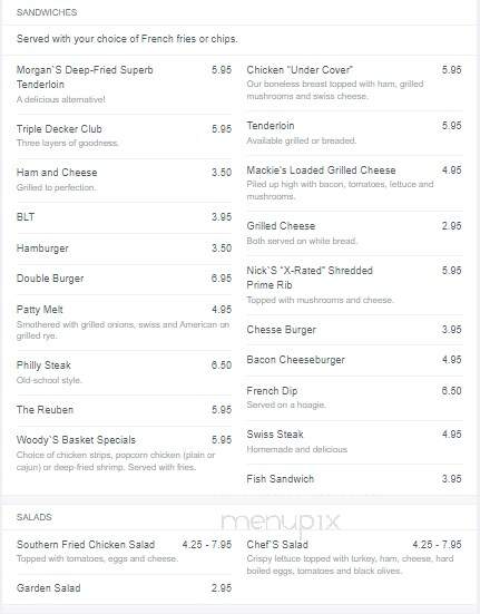 Woody's - Lapel, IN menu_pic