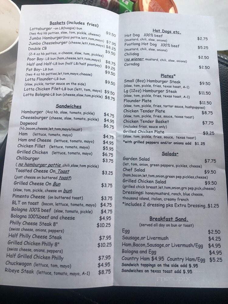 Blackwood's Drive-In - Kings Mountain, NC menu_pic