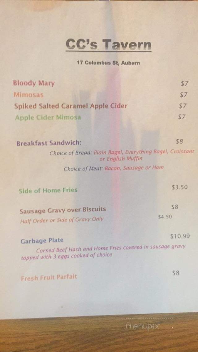 CC's Tavern - Auburn, NY menu_pic