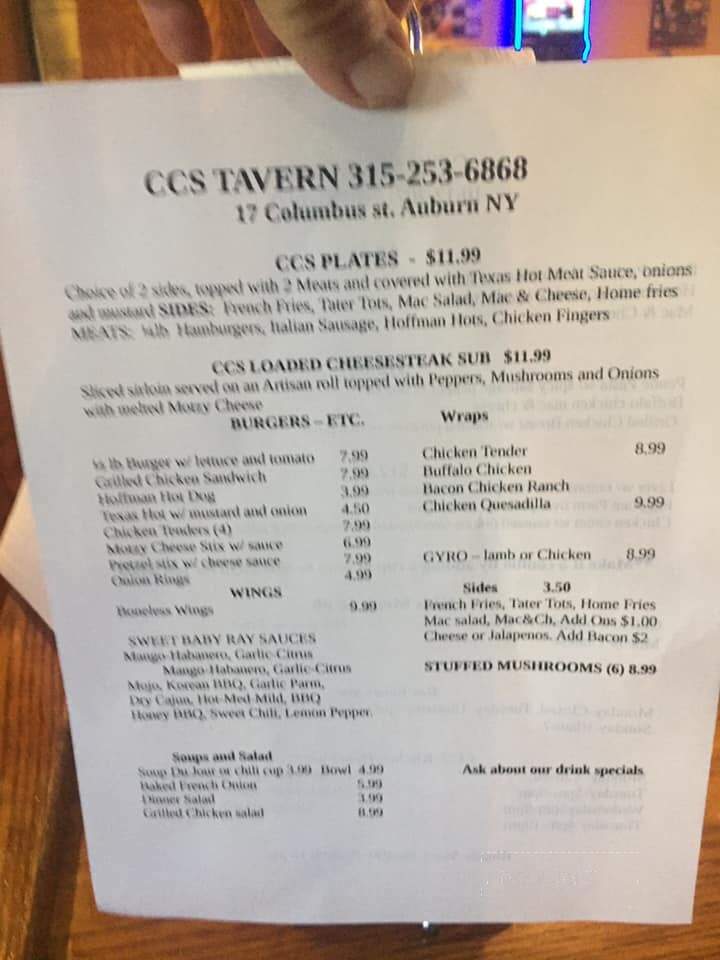 CC's Tavern - Auburn, NY menu_pic