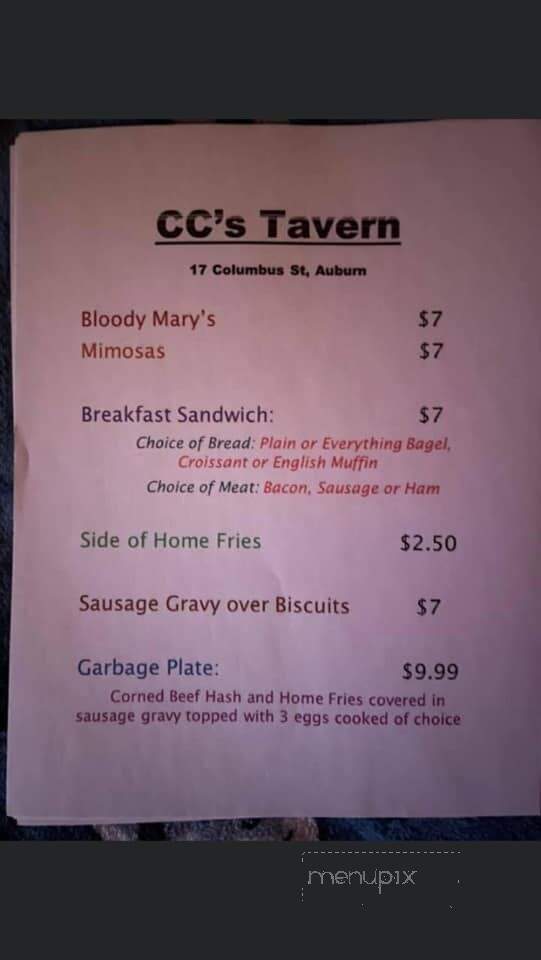 CC's Tavern - Auburn, NY menu_pic