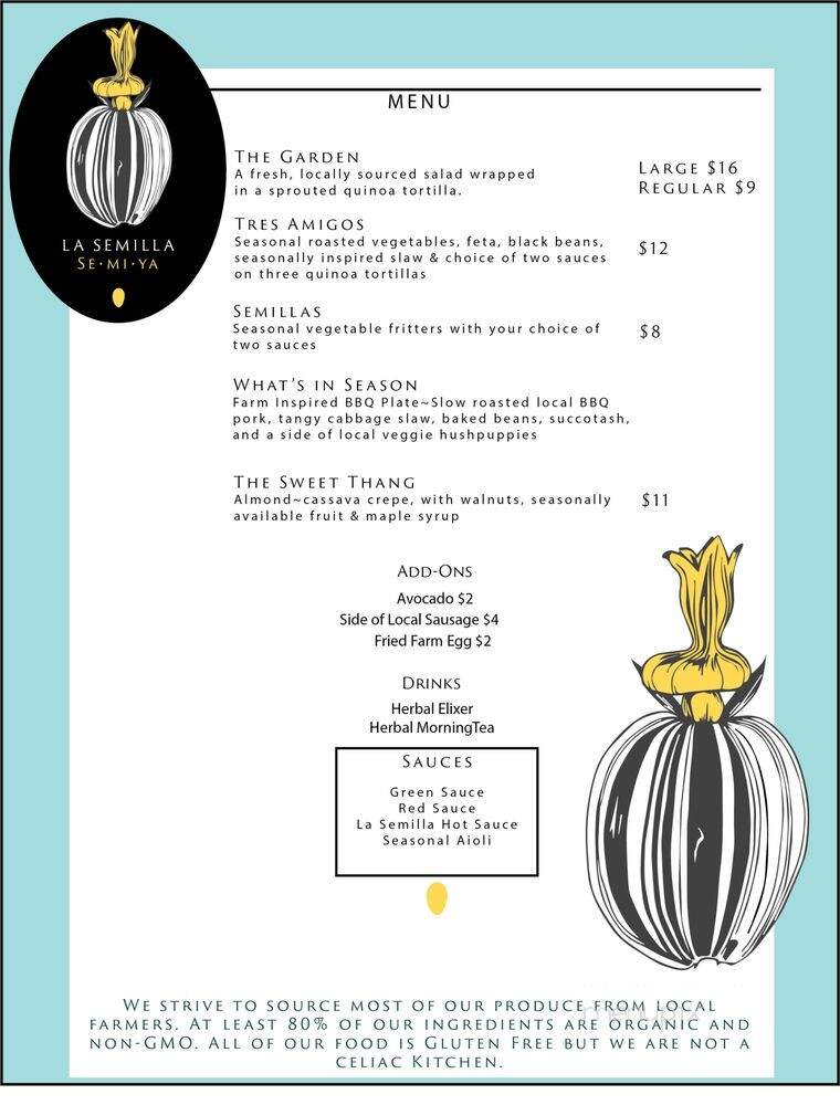 La Semilla - Asheville, NC menu_pic