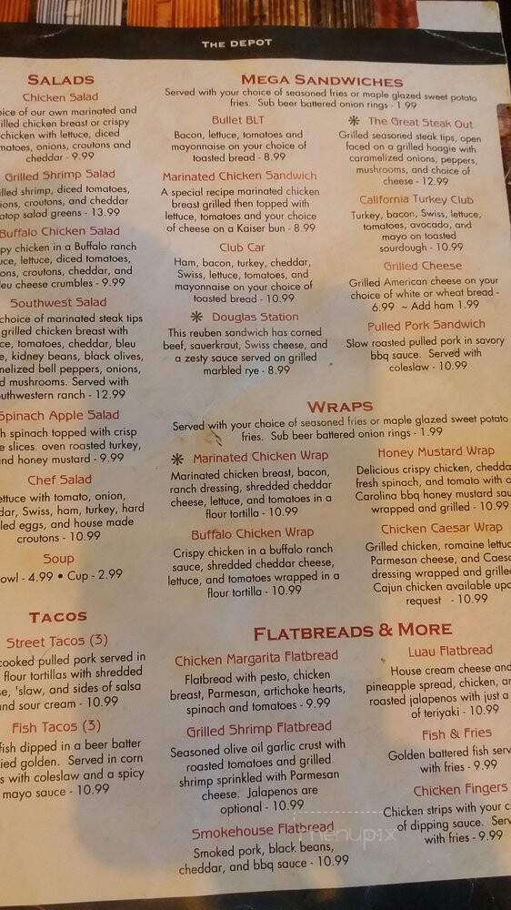 The Depot - Douglas, WY menu_pic