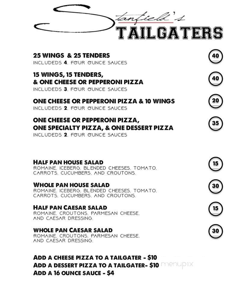Stanfield's - Sheffield, AL menu_pic