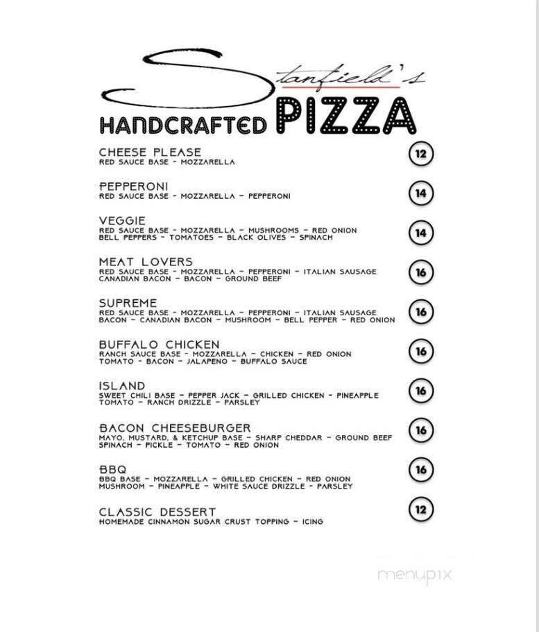 Stanfield's - Sheffield, AL menu_pic