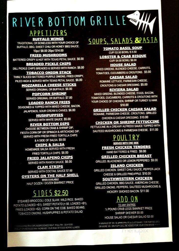 Stanfield's - Sheffield, AL menu_pic