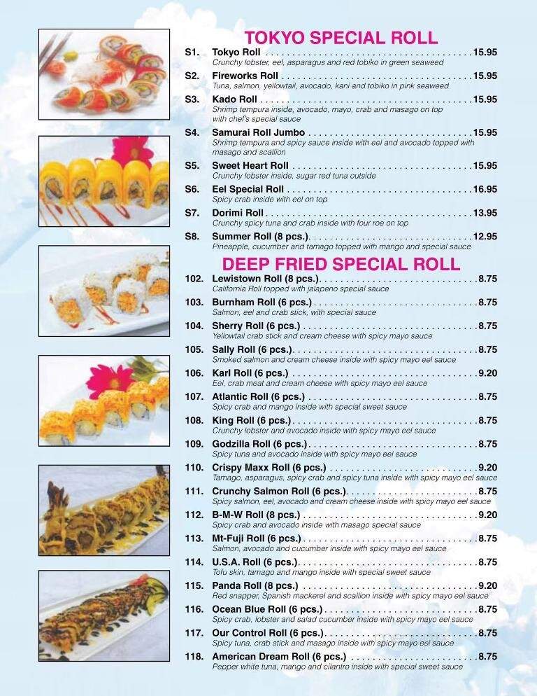 Tokyo Japanese Restaurant - Burnham, PA menu_pic