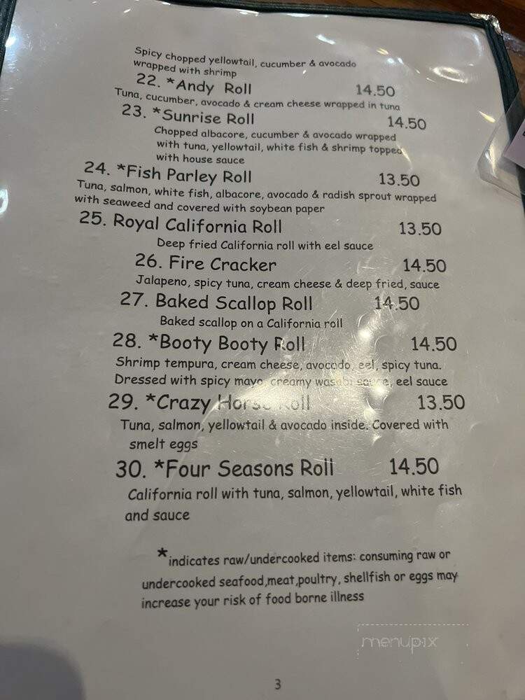 Sakura Teppan Steak & Sushi - Tucson, AZ menu_pic