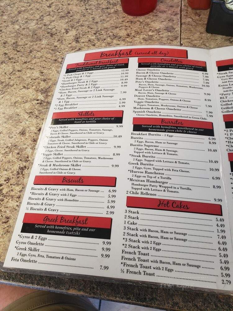 Pete's Cafe - Thornton, CO menu_pic