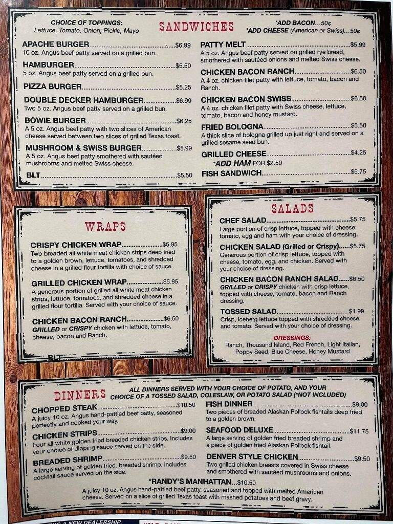 Marty's - Ney, OH menu_pic