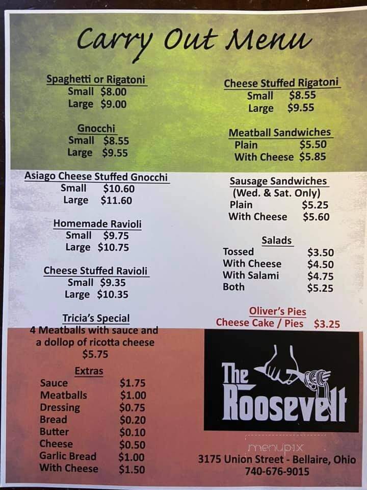 Roosevelt - Bellaire, OH menu_pic