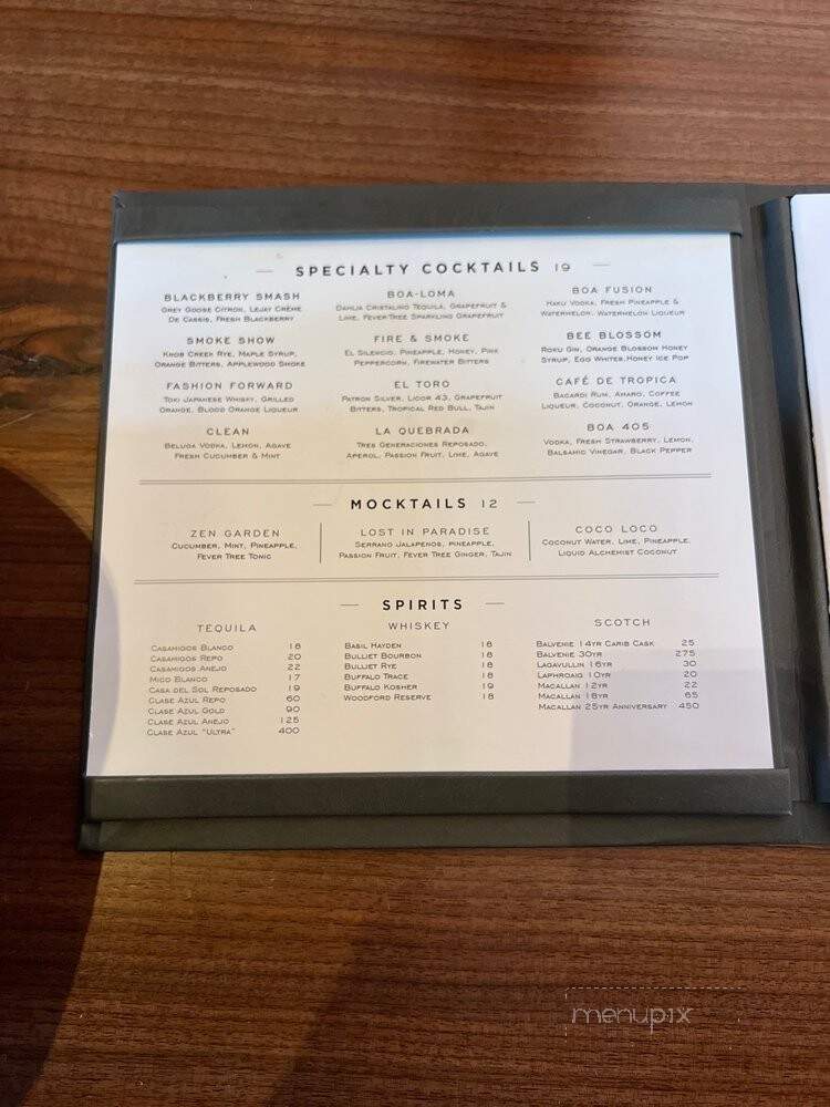 BOA Steakhouse - Manhattan Beach, CA menu_pic