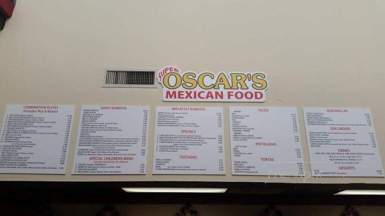 Super Oscar's Mexican Food - Newport, OR menu_pic