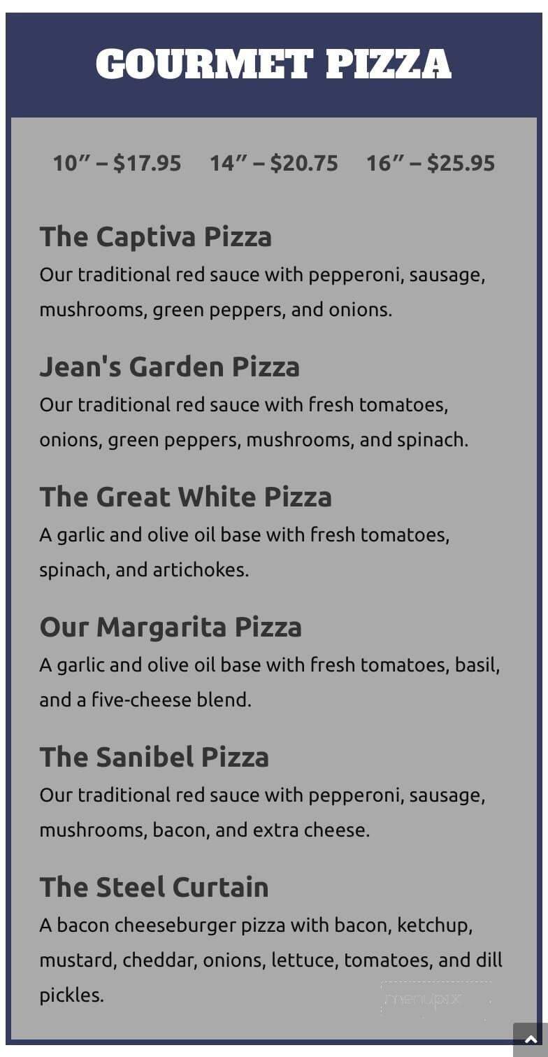 Great White Grill - Sanibel, FL menu_pic