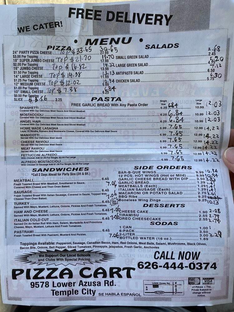 Pizza Cart - Temple City, CA menu_pic