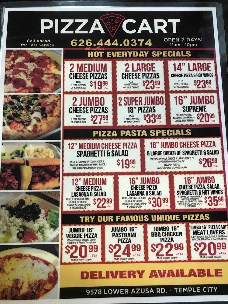 Pizza Cart - Temple City, CA menu_pic