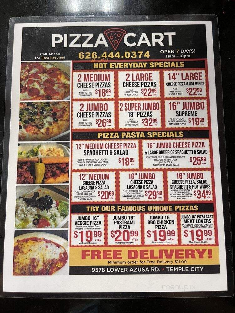 Pizza Cart - Temple City, CA menu_pic