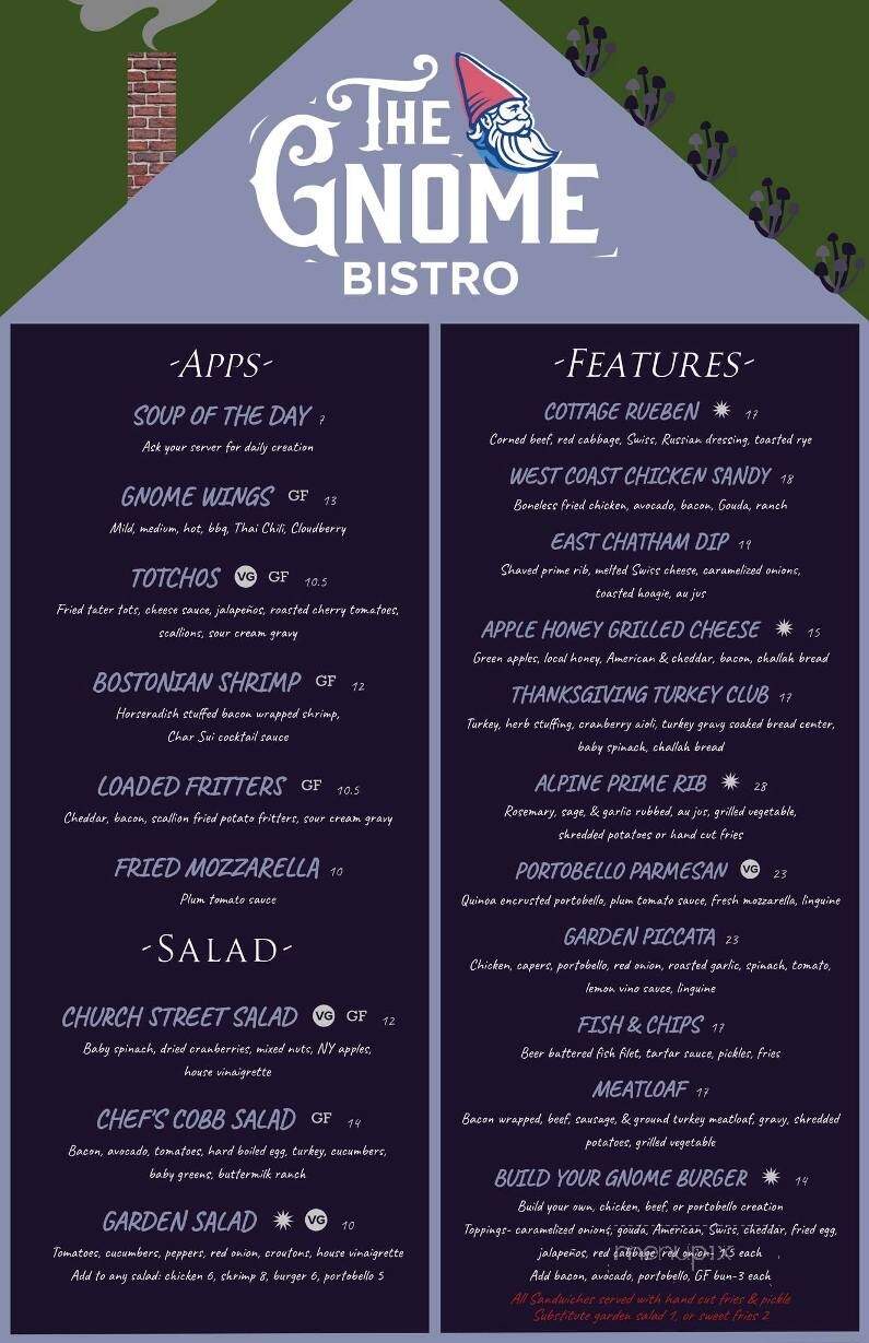 The Gnome Bistro - East Chatham, NY menu_pic