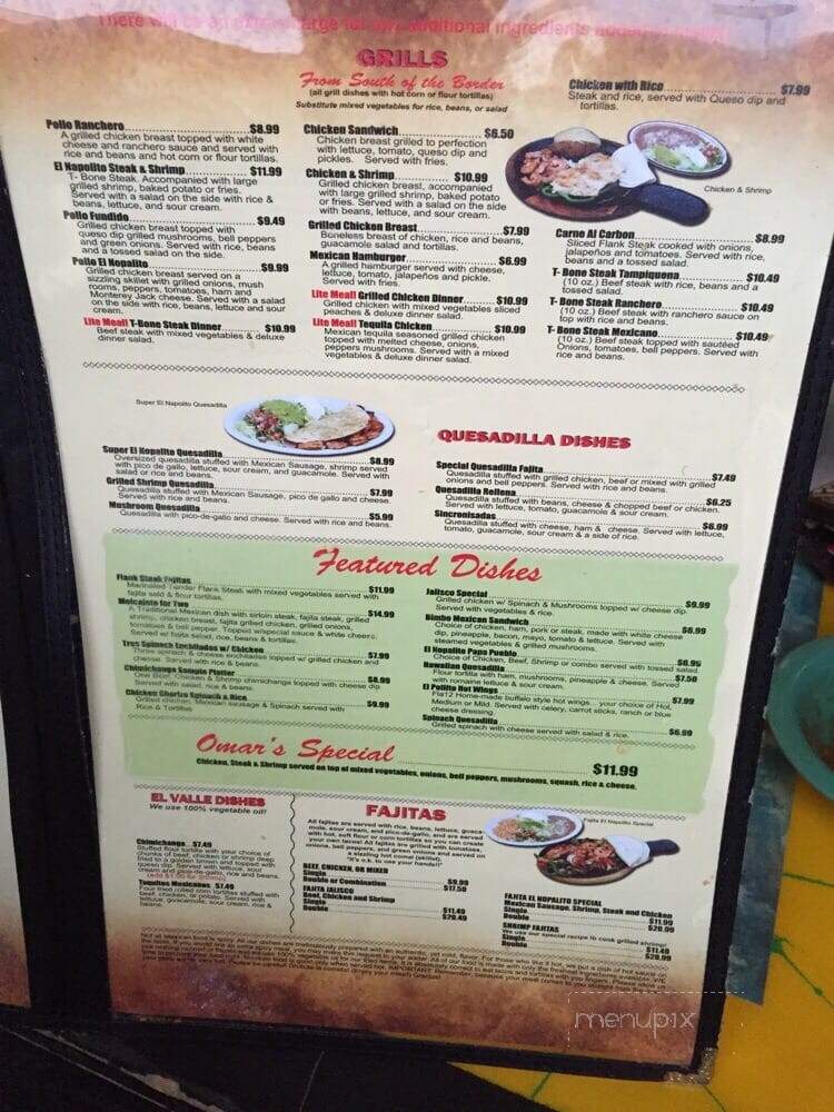 El Nopalito - Holly Springs, MS menu_pic