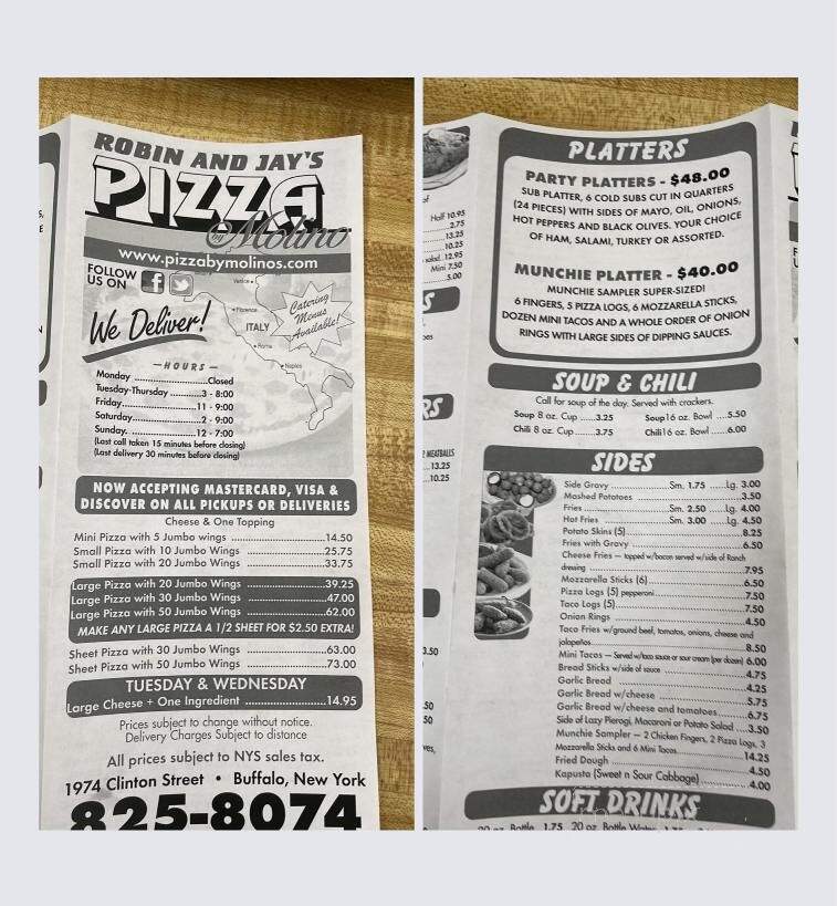Pizza By Molino's - Buffalo, NY menu_pic
