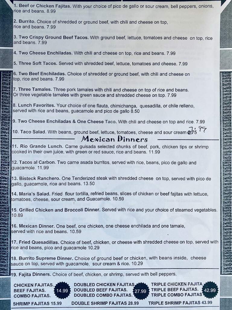 Los Dos Amigos - Purcell, OK menu_pic