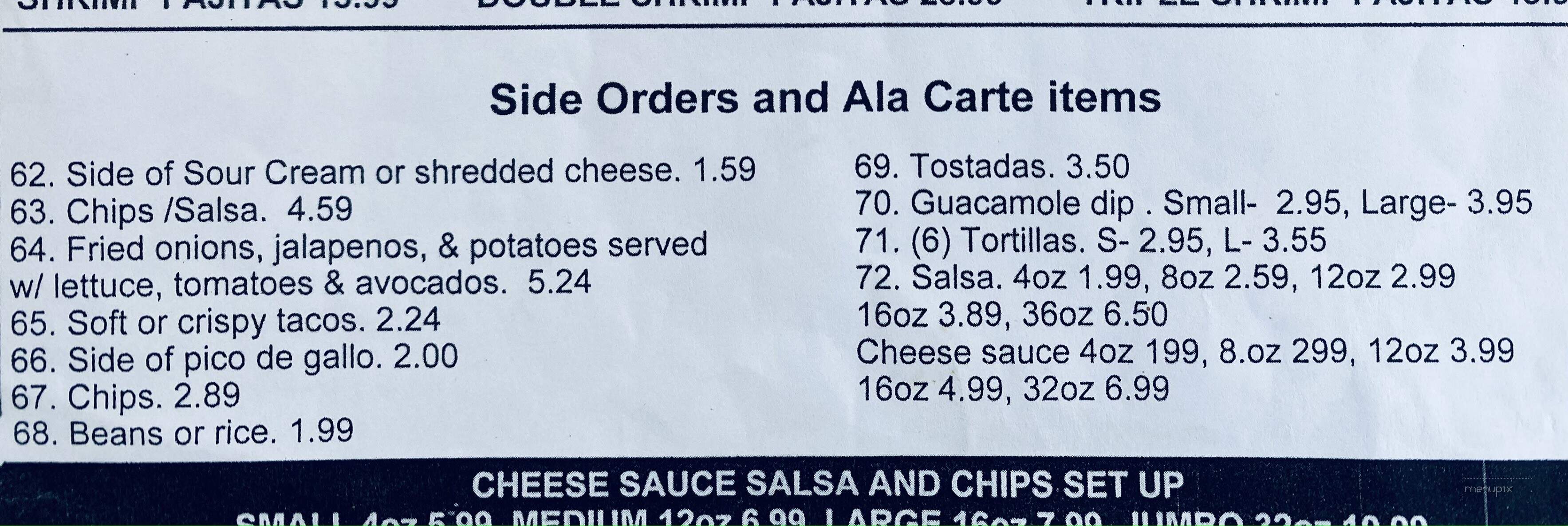 Los Dos Amigos - Purcell, OK menu_pic
