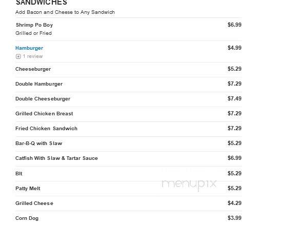 Fred's Fish House - Batesville, AR menu_pic