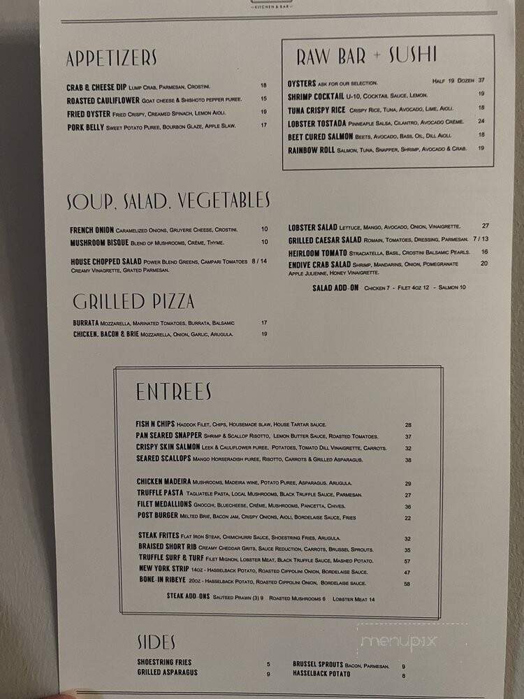 Post Kitchen and Bar - Bradenton, FL menu_pic