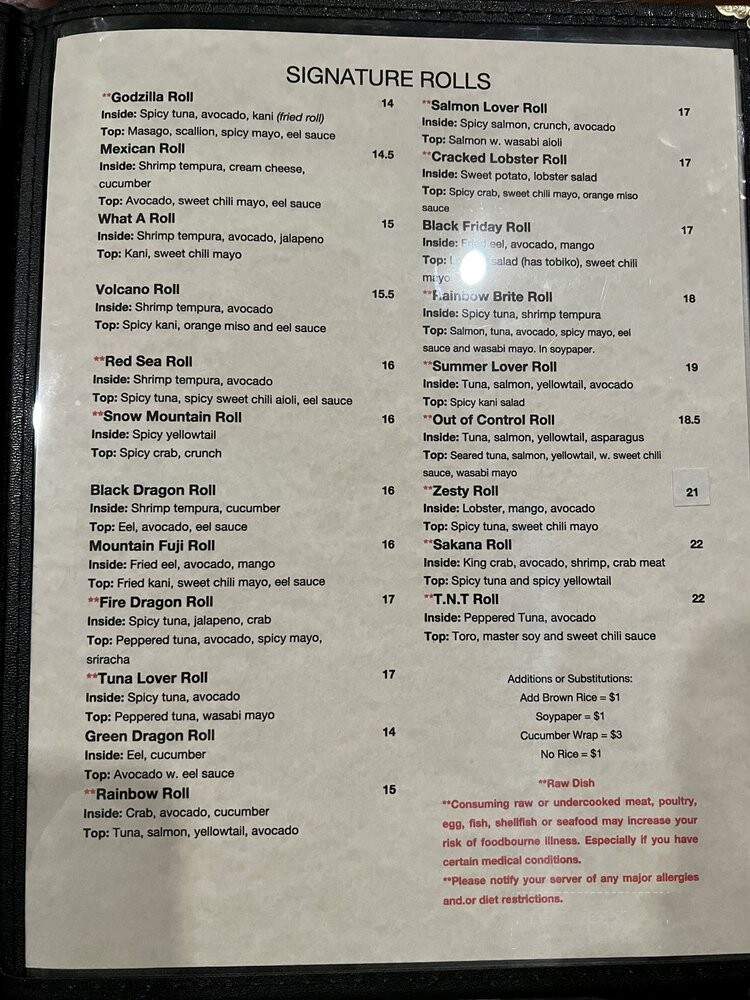 Sakana Asian Bistro - Cheshire, CT menu_pic