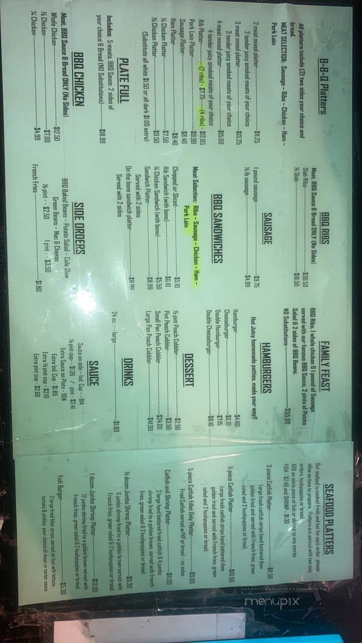 Mack's Bar-B-Que & Grill - Bastrop, LA menu_pic
