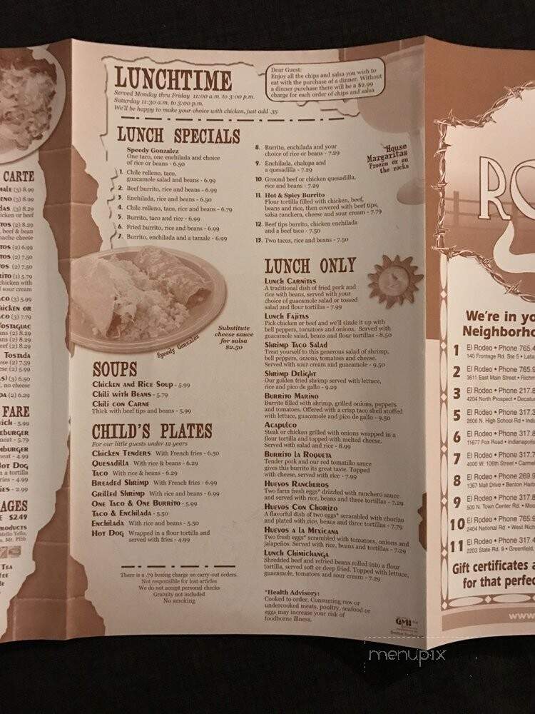 El Rodeo Mexican Restaurant - Benton Harbor, MI menu_pic