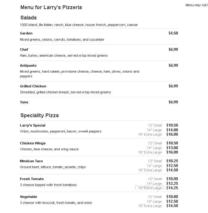 Larry's Pizzeria - Nanticoke, PA