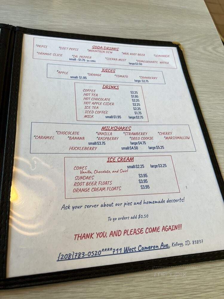 Sam's Restaurant - Kellogg, ID menu_pic