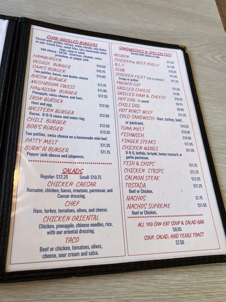 Sam's Restaurant - Kellogg, ID menu_pic