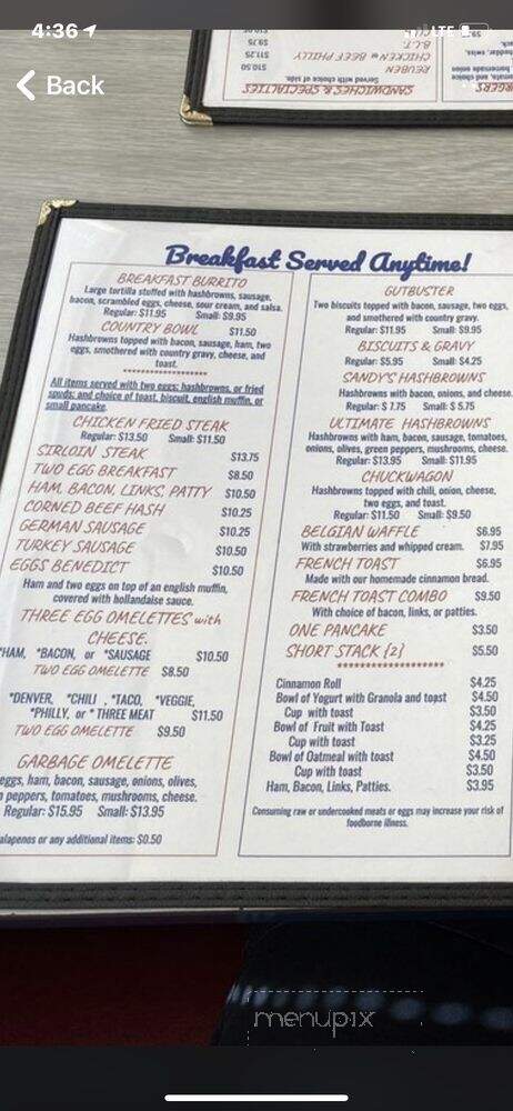 Sam's Restaurant - Kellogg, ID menu_pic