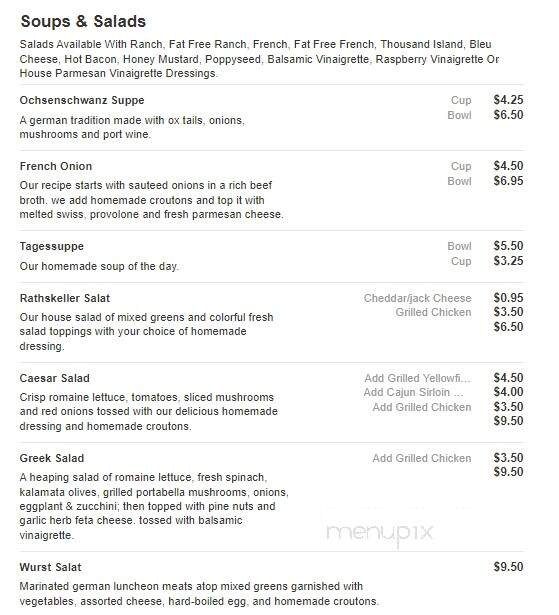 Rathskeller - Chapel Hill, NC menu_pic