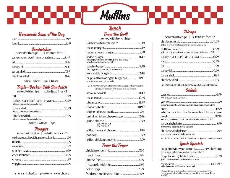 Muffins - Bridgeport, PA menu_pic