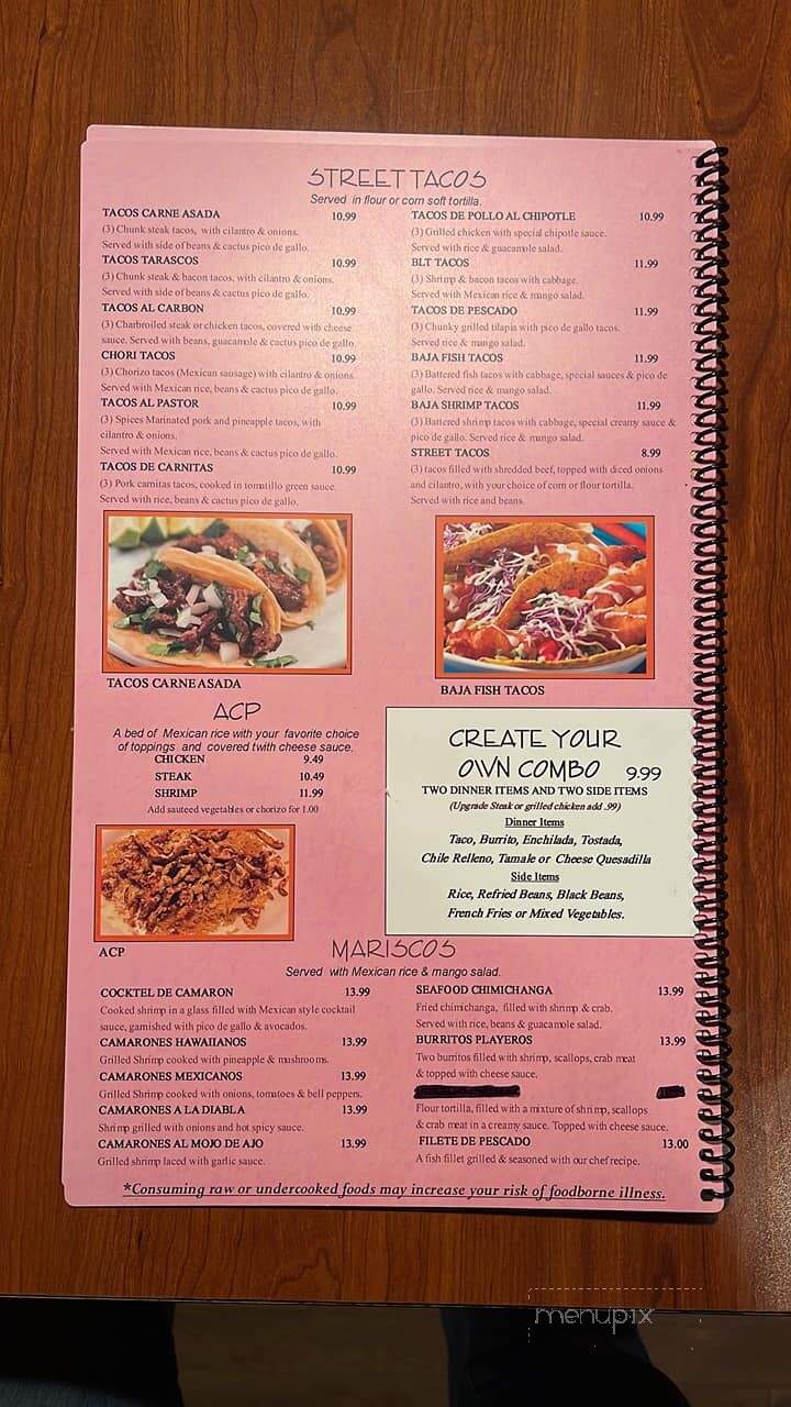 Casa Grande - Gainesboro, TN menu_pic