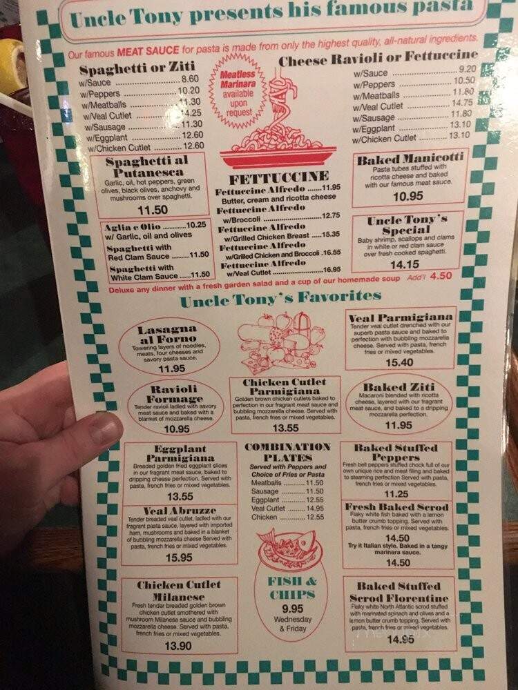 Uncle Tony's Pizza and Pasta - Johnston, RI