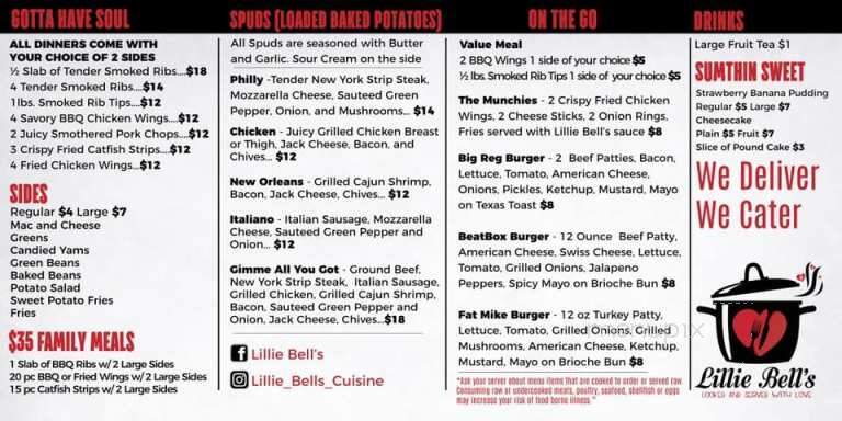 Lillie Bells - Southfield, MI menu_pic