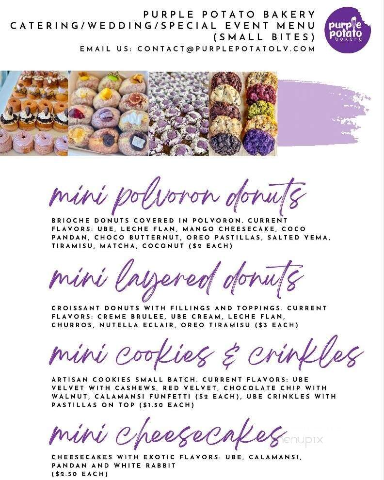 Purple Potato Bakery - Las Vegas, NV menu_pic