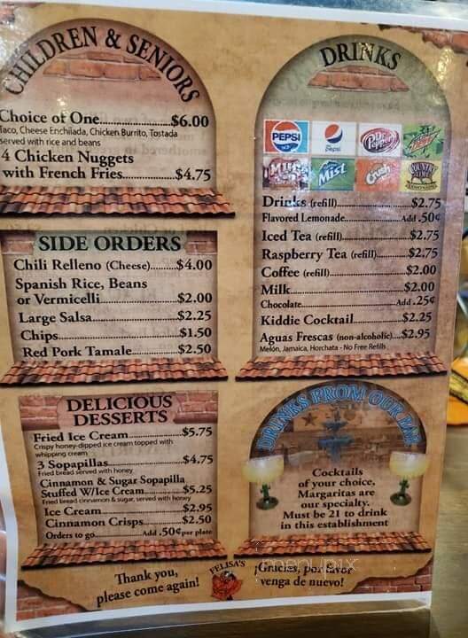 Felisa's Mexican Food & Lounge - La Junta, CO menu_pic