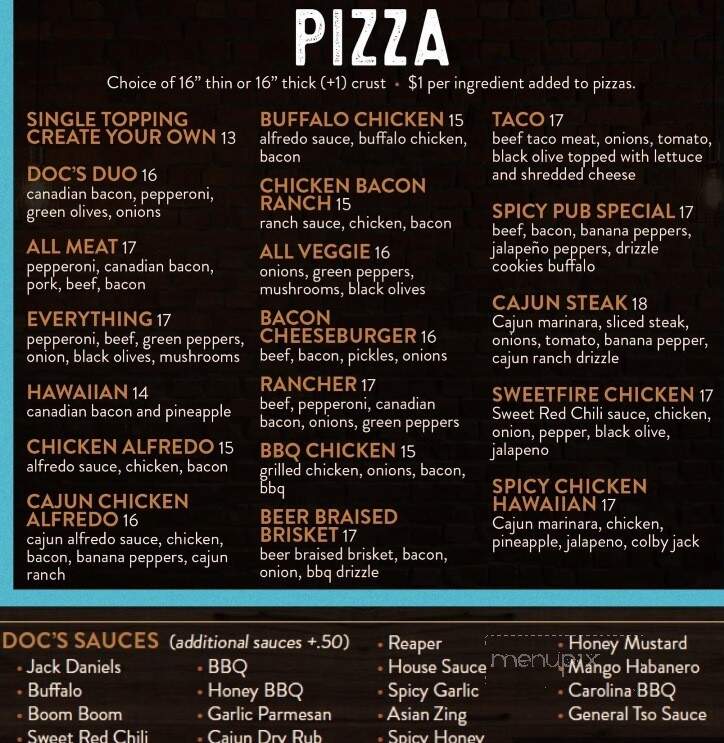 Doc's Pub and Eatery - Hankinson, ND menu_pic