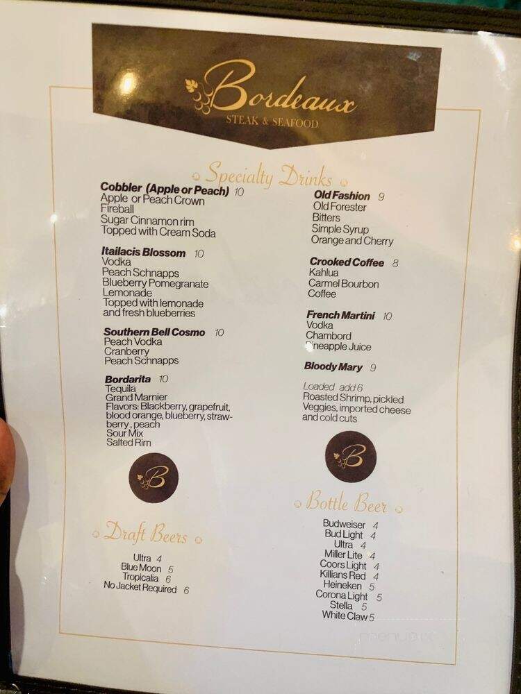 Bordeaux Steak & Seafood - Thomson, GA menu_pic