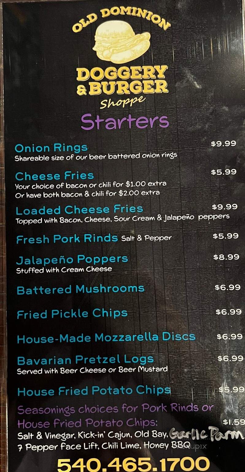Old Dominion Doggery - Strasburg, VA menu_pic